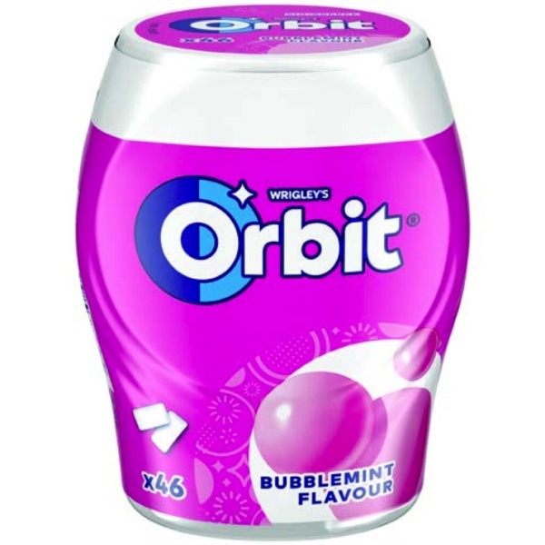 Žvake pepermint, spearmint, blueberry, bubblemint Orbit 64 g
