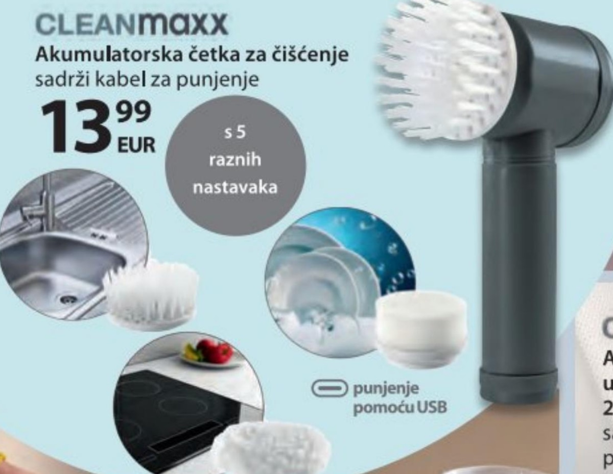 CLEANmaxx Akumulatorska četka za čišćenje - Akcija u trgovini NKD