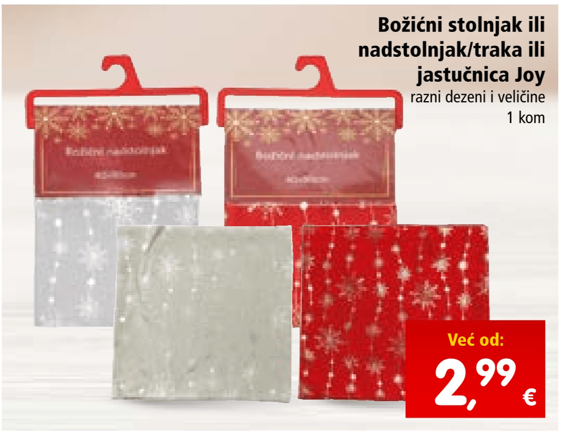 Božićni stolnjak ili nadstolnjak/traka ili jastučnica Joy 1 kom