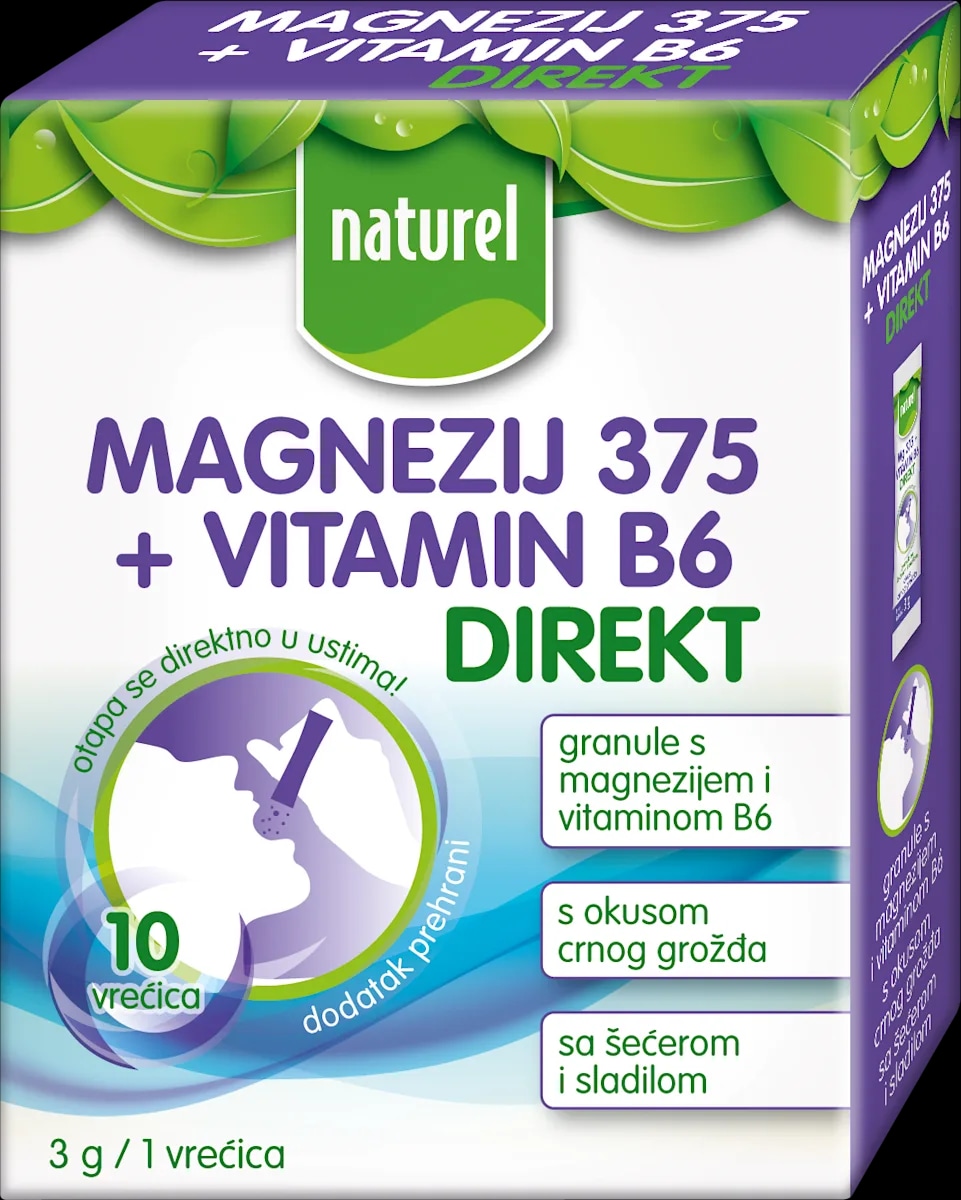 Naturel Magnezij 375 + Vitamin B6 Direkt 10 vredica - Akcija u trgovini Kaufland