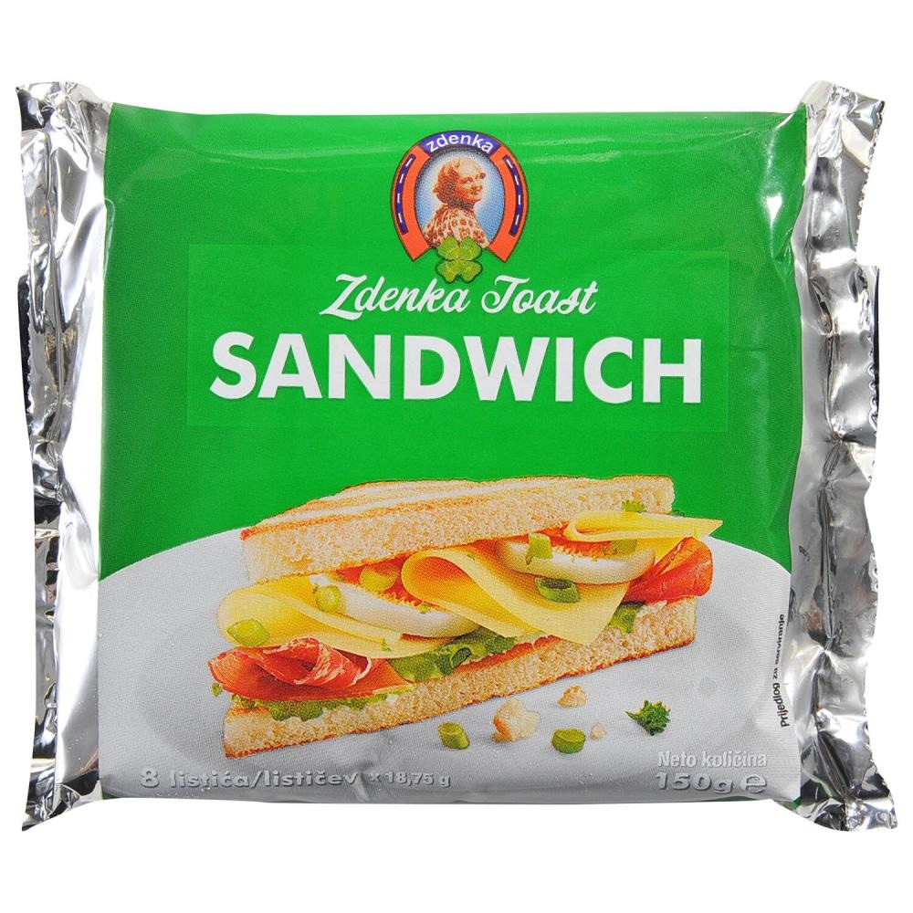 ZDENKA Toast Sandwich Topljeni sir u listićima 150 g - Akcija u trgovini Ribola