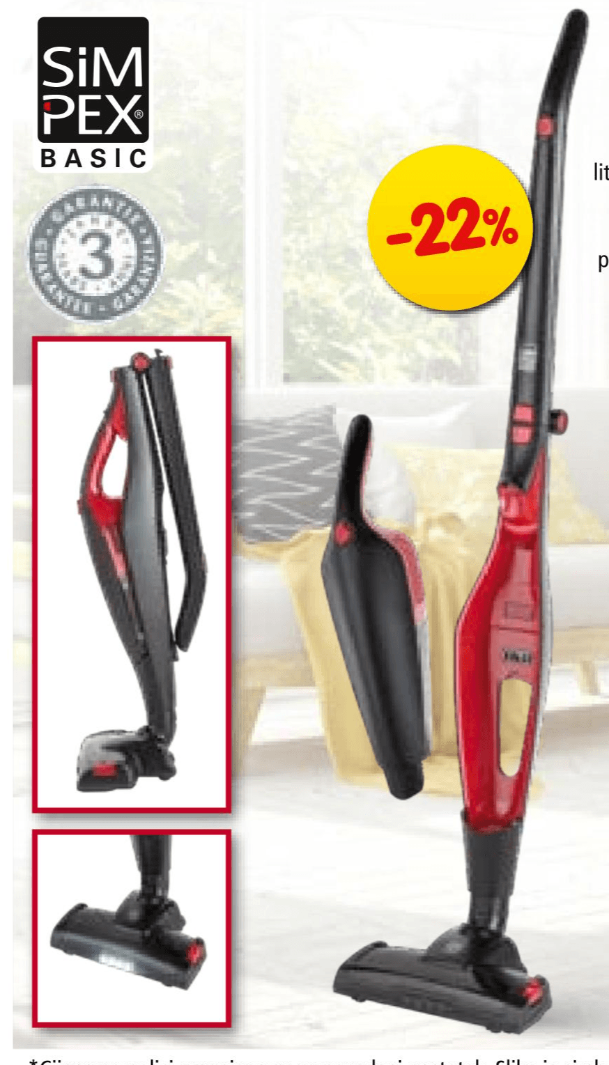 Aku štapni i ručni baterijski usisavač 2u1 SIMPEX 33079 1 kom