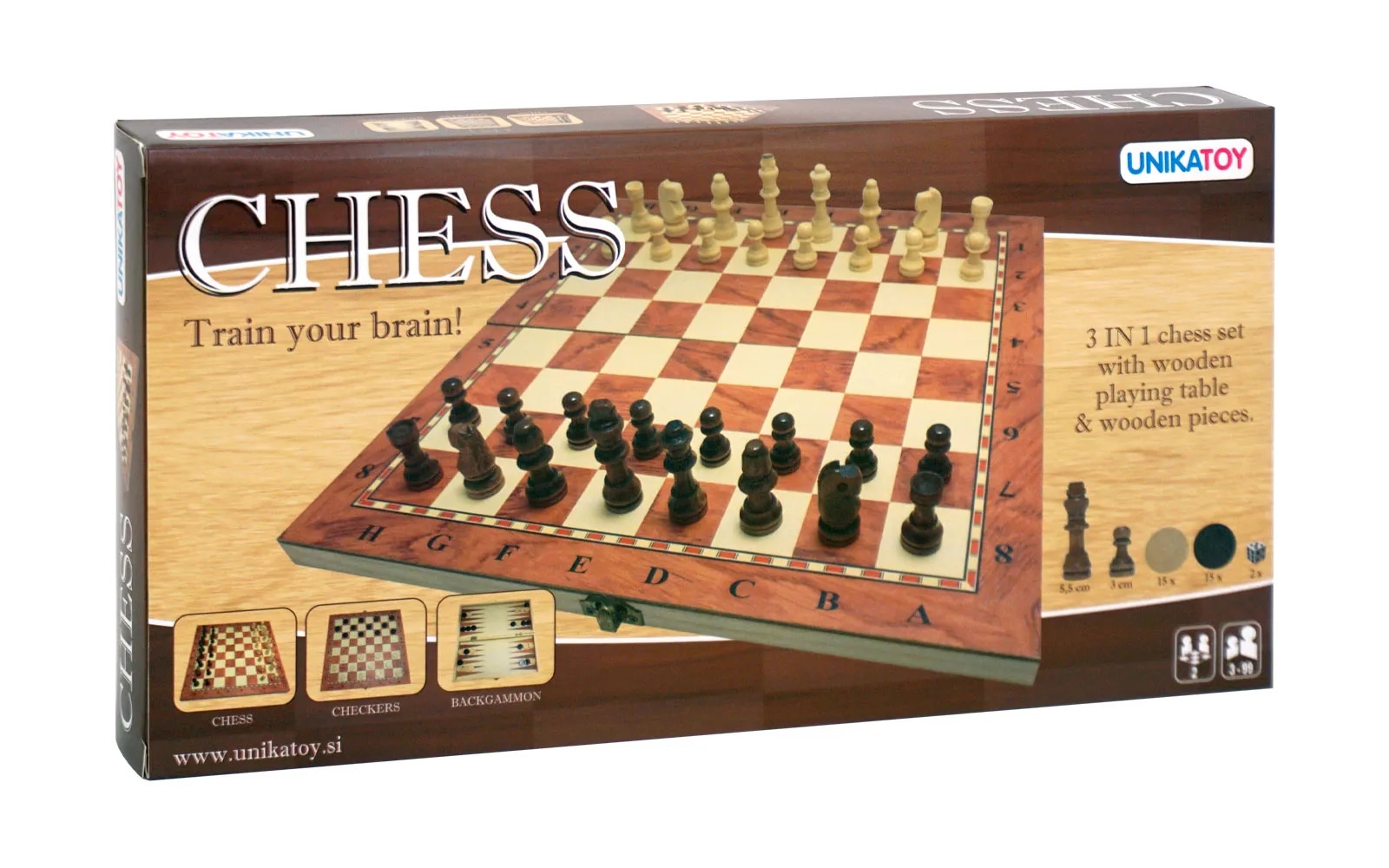 Drveni šah 3u1