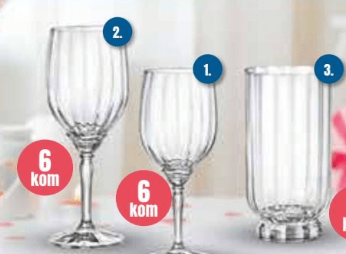 Čaša 4 kom - Akcija u trgovini NTL