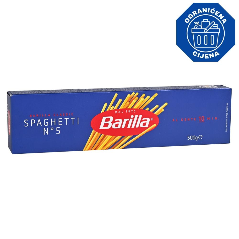 Barilla Tjestenina Spaghetti N°5 500g - Akcija u trgovini Vrutak