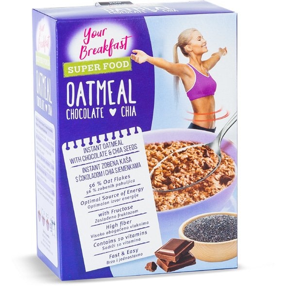 Your Breakfast Zobena kaša čokolada chia/malina chia 260 g - Akcija u trgovini Eurospin