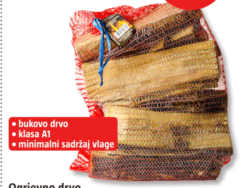 Ogrjevno drvo oko 15 kg - Akcija u trgovini Bauhaus