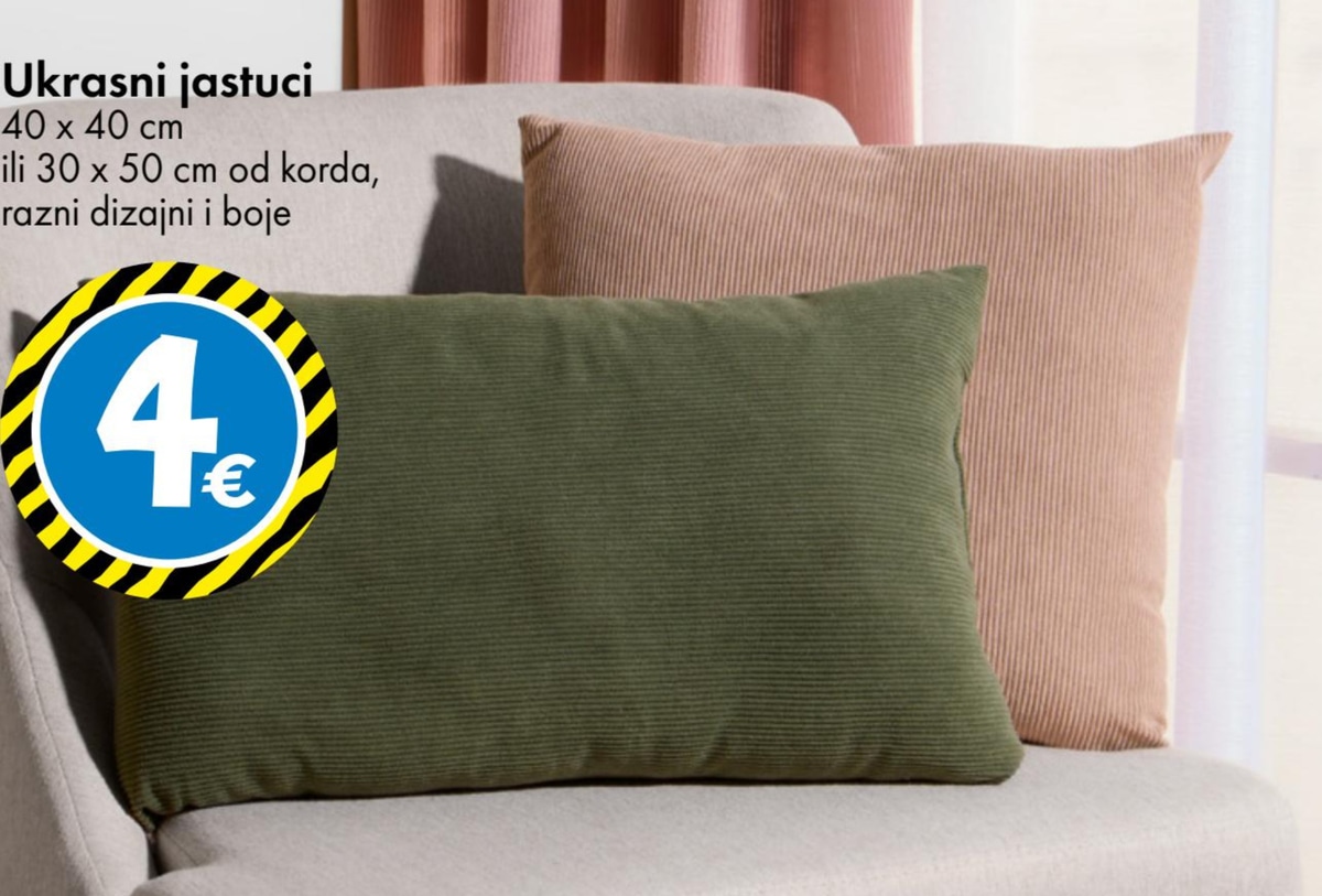 Ukrasni jastuci 40 x 40 cm ili 30 x 50 cm - Akcija u trgovini Tedi