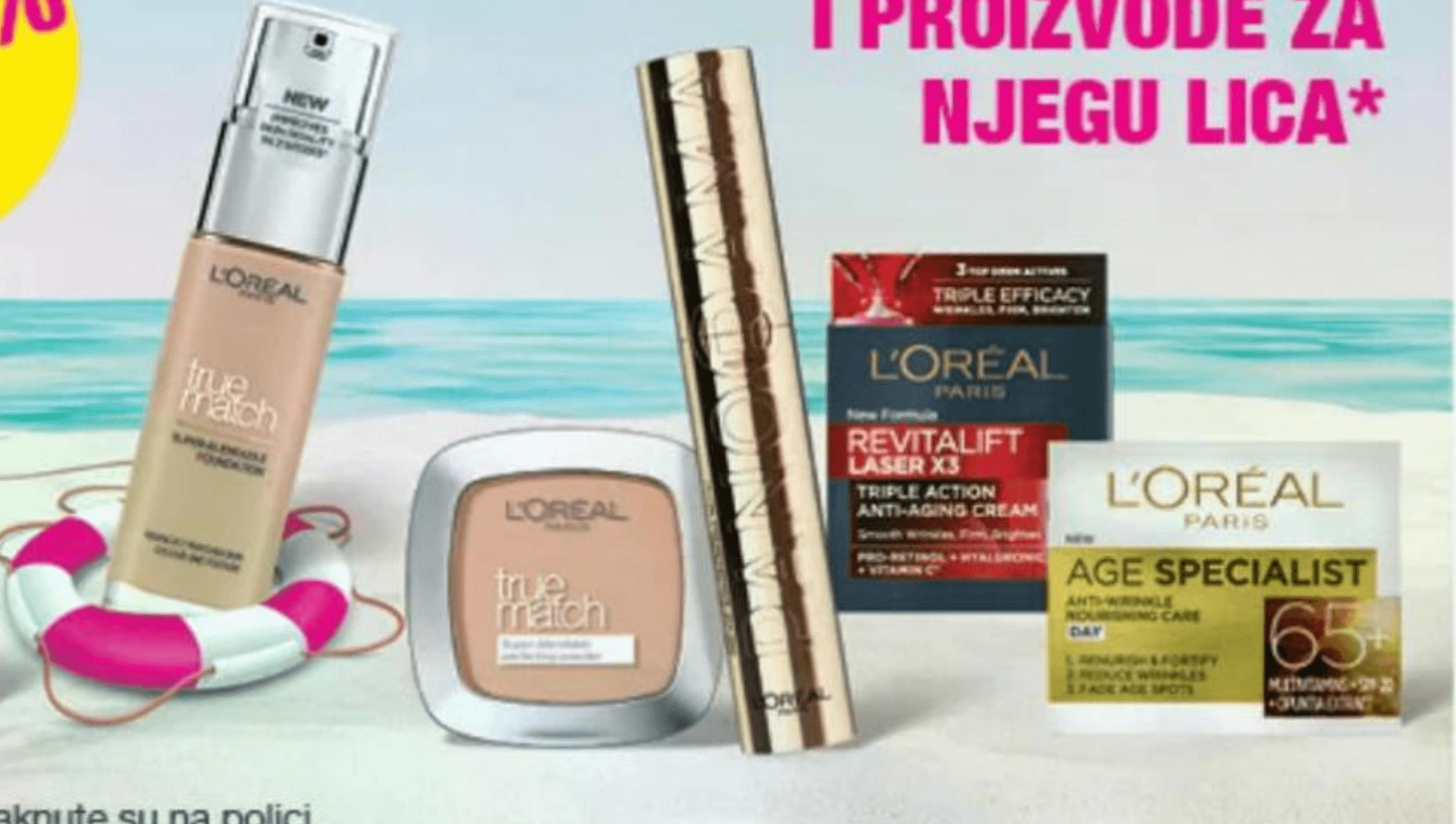 Odabrani L'Oréal proizvodi dekorativne kozmetike i proizvodi za njegu lica - Akcija u trgovini Bipa