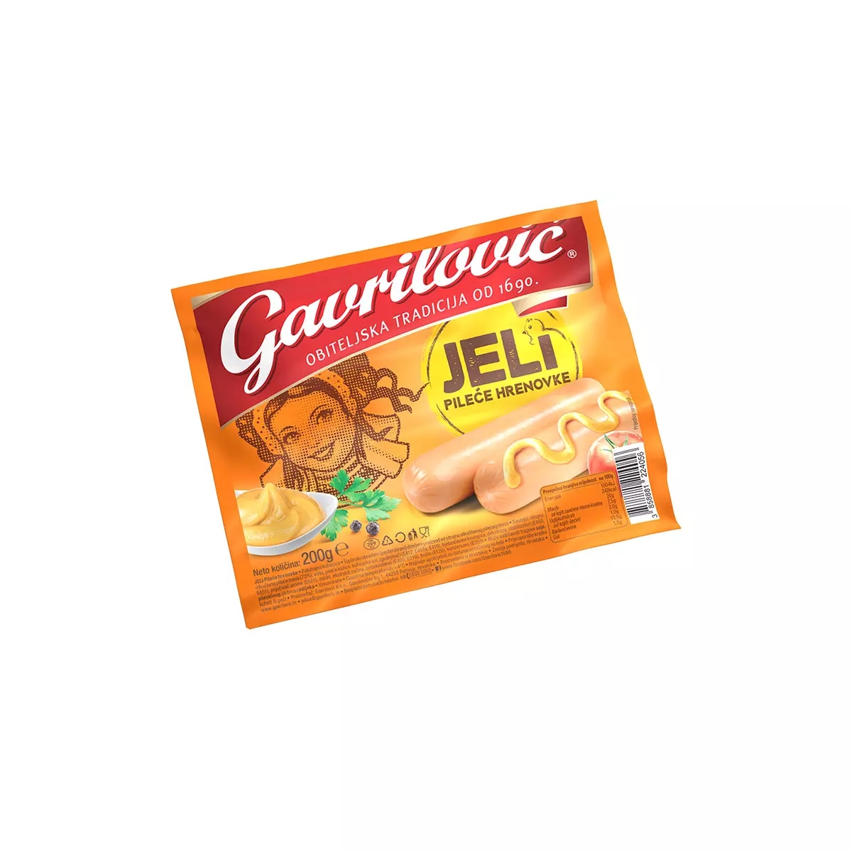 Gavrilović Jeli pileće hrenovke 200 g