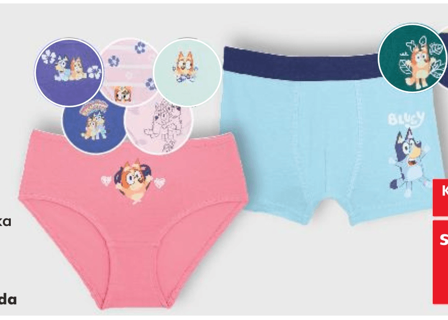 Dječje slip gaćice ili bokserice Bluey od 2 ili 3 komada - Akcija u trgovini Kaufland