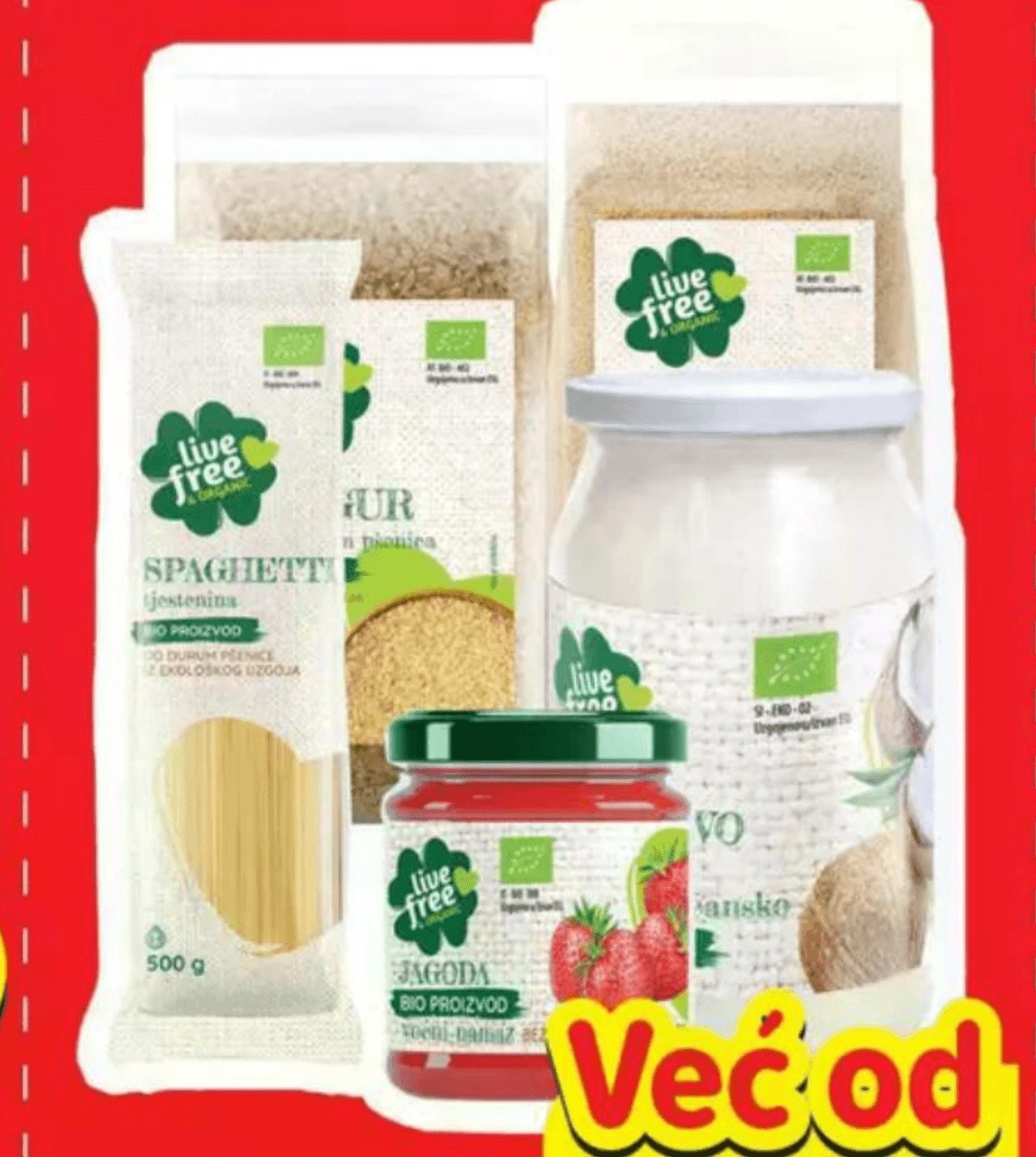 LIVE FREE & ORGANIC Odabrani BIO proizvodi 72 g - 690 g - Akcija u trgovini Plodine