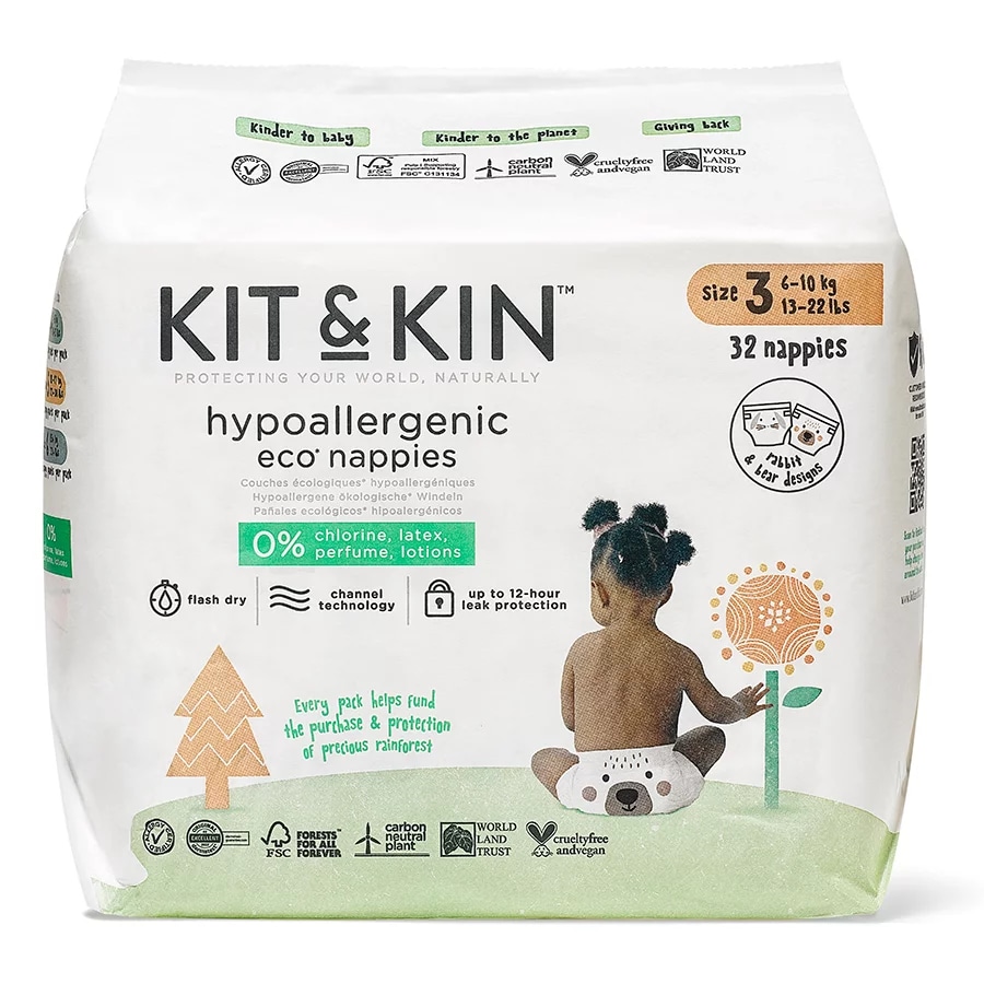 KIT & KIN hypoallergenic eco nappies 3 (4-9 kg), 32 nappies