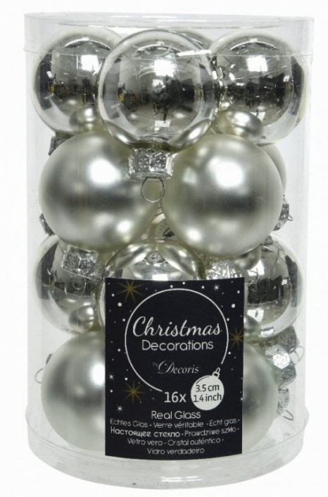 Božićne staklene mini kuglice 16 komada