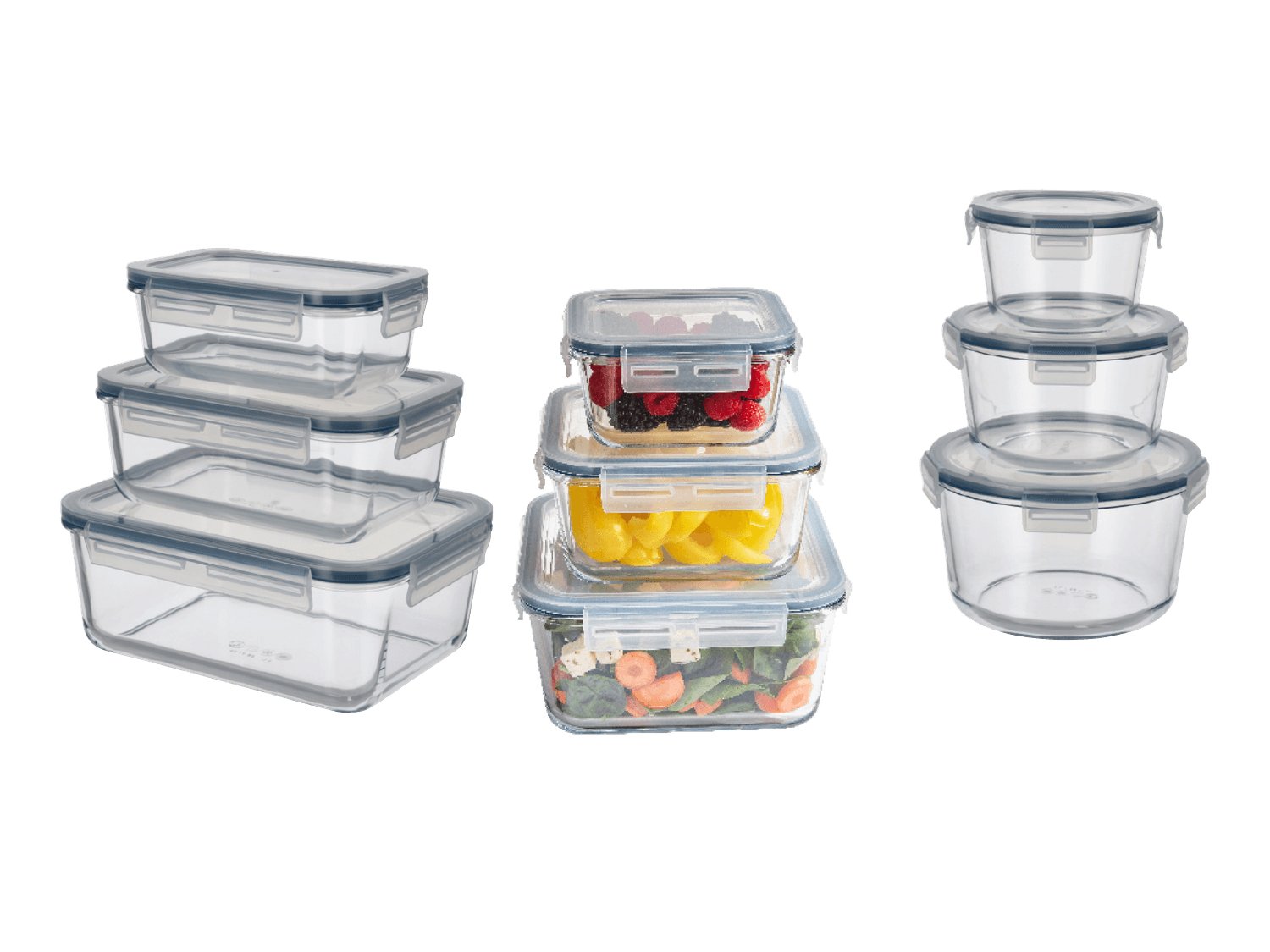 Silvercrest® Staklene posude za pohranjivanje namirnica 3 komada u setu