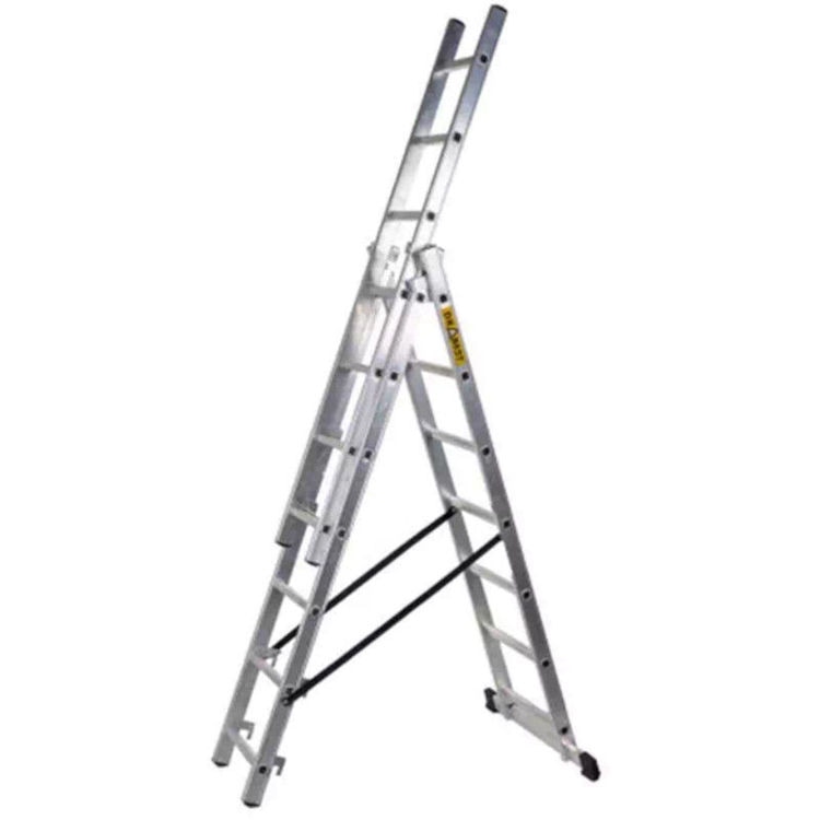 Ljestve aluminijske 3 x 7 gazišta trodijelne
