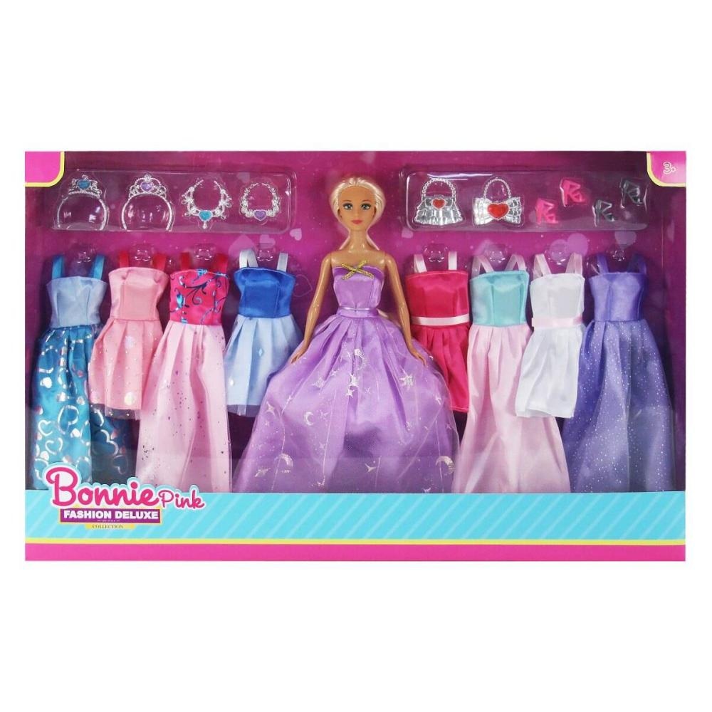 Lutka princeza s dodacima 1 lutka + 1 češalj / 2 krune / 36 haljina