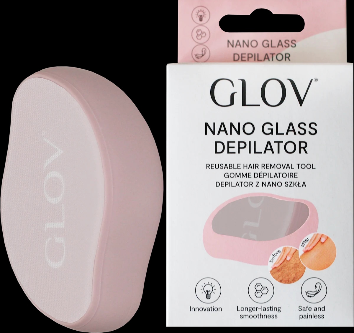 Glov Nano stakleni depilator rozi 1 kom.
