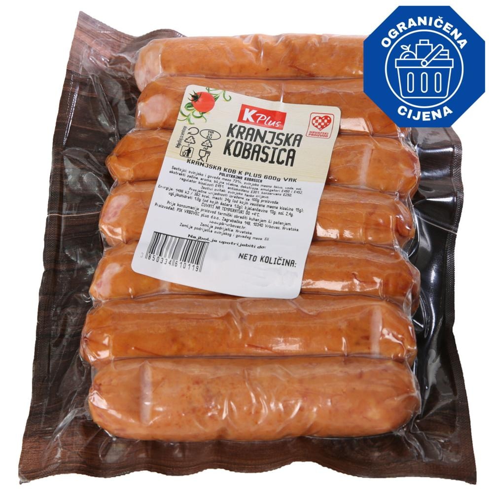 K Plus Kranjska kobasica 600g