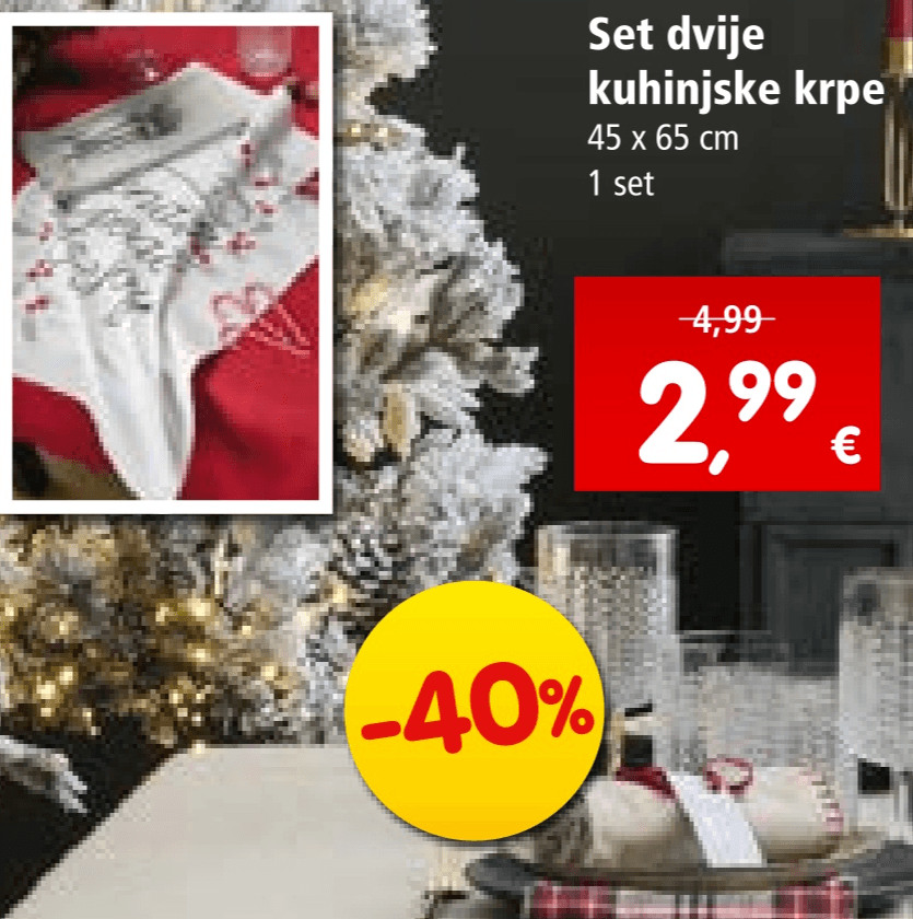 Set dvije kuhinjske krpe 1 set