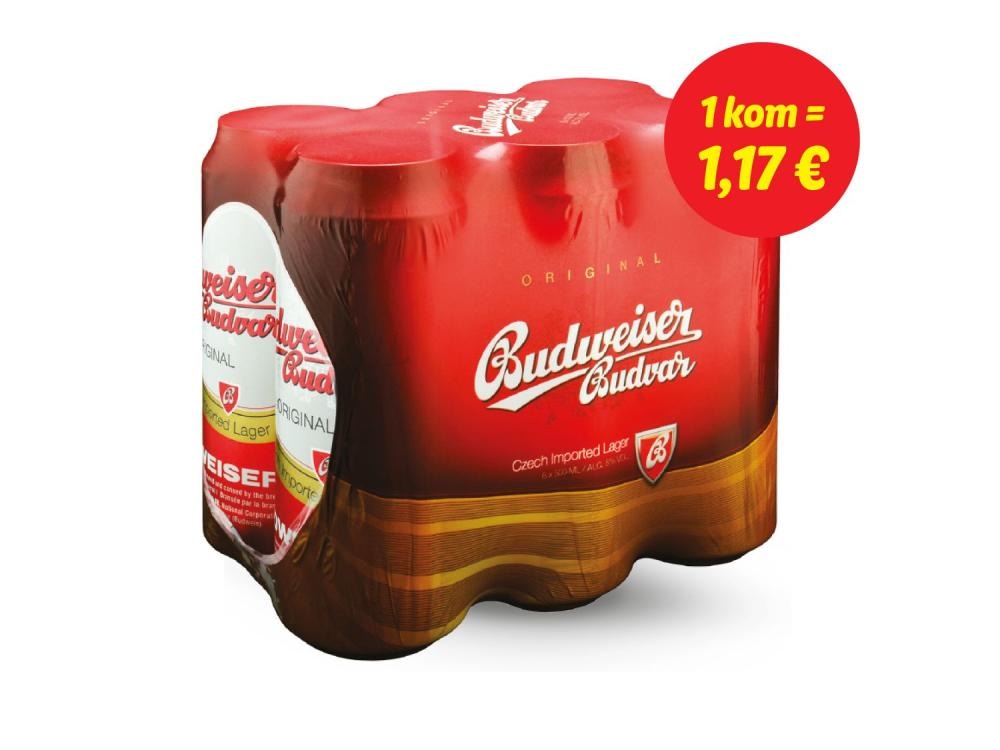 Budweiser Svijetlo pivo 6 x 0.5 l