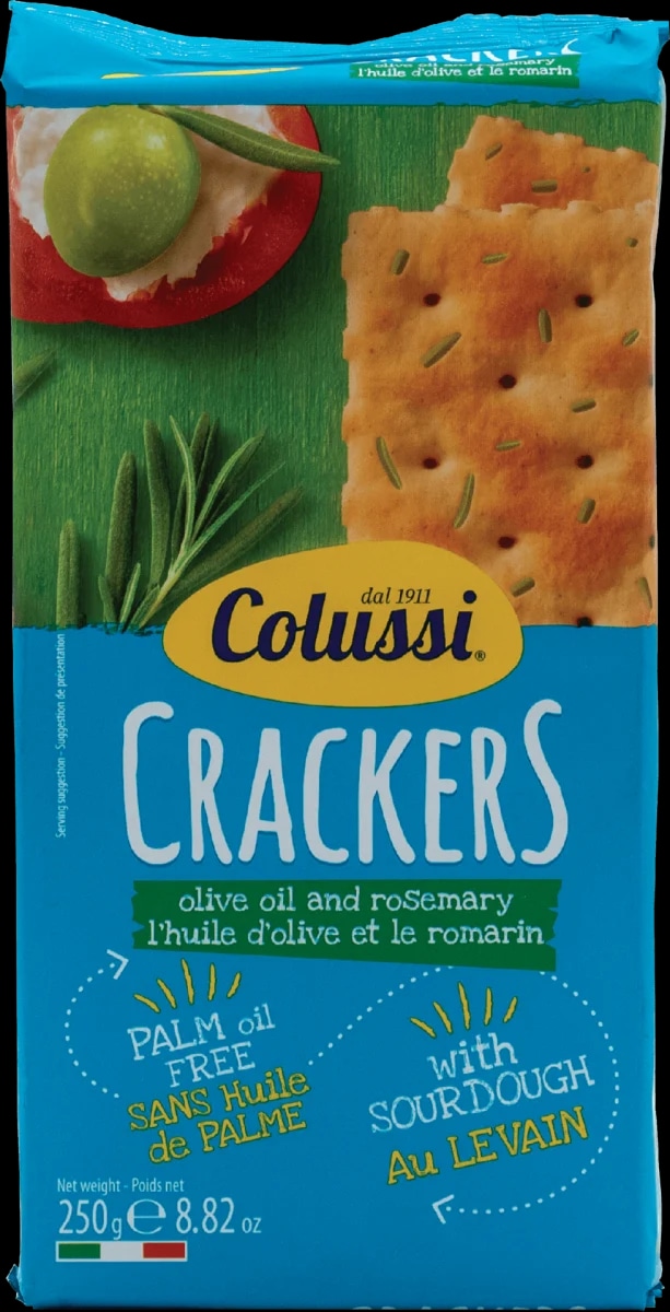 COLUSSI Krekeri s ružmarinom i maslinovim uljem 250 g - Akcija u trgovini Ribola