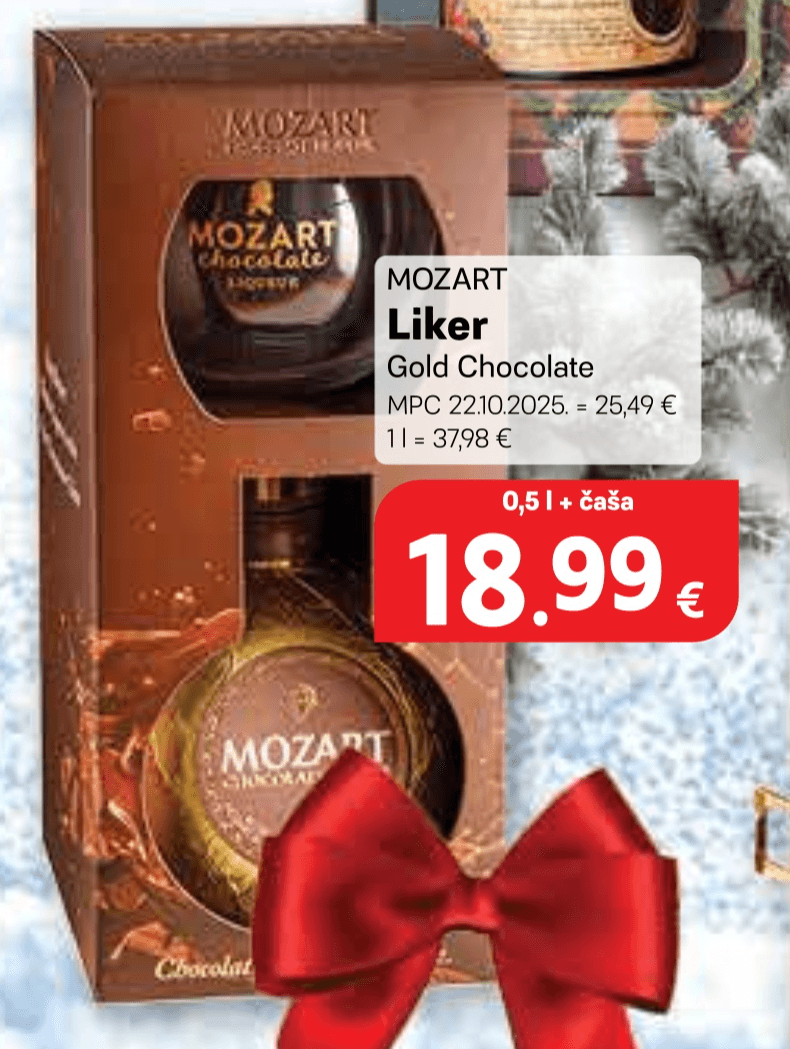 Mozart Liker Gold Chocolate 0,5 l + čaša
