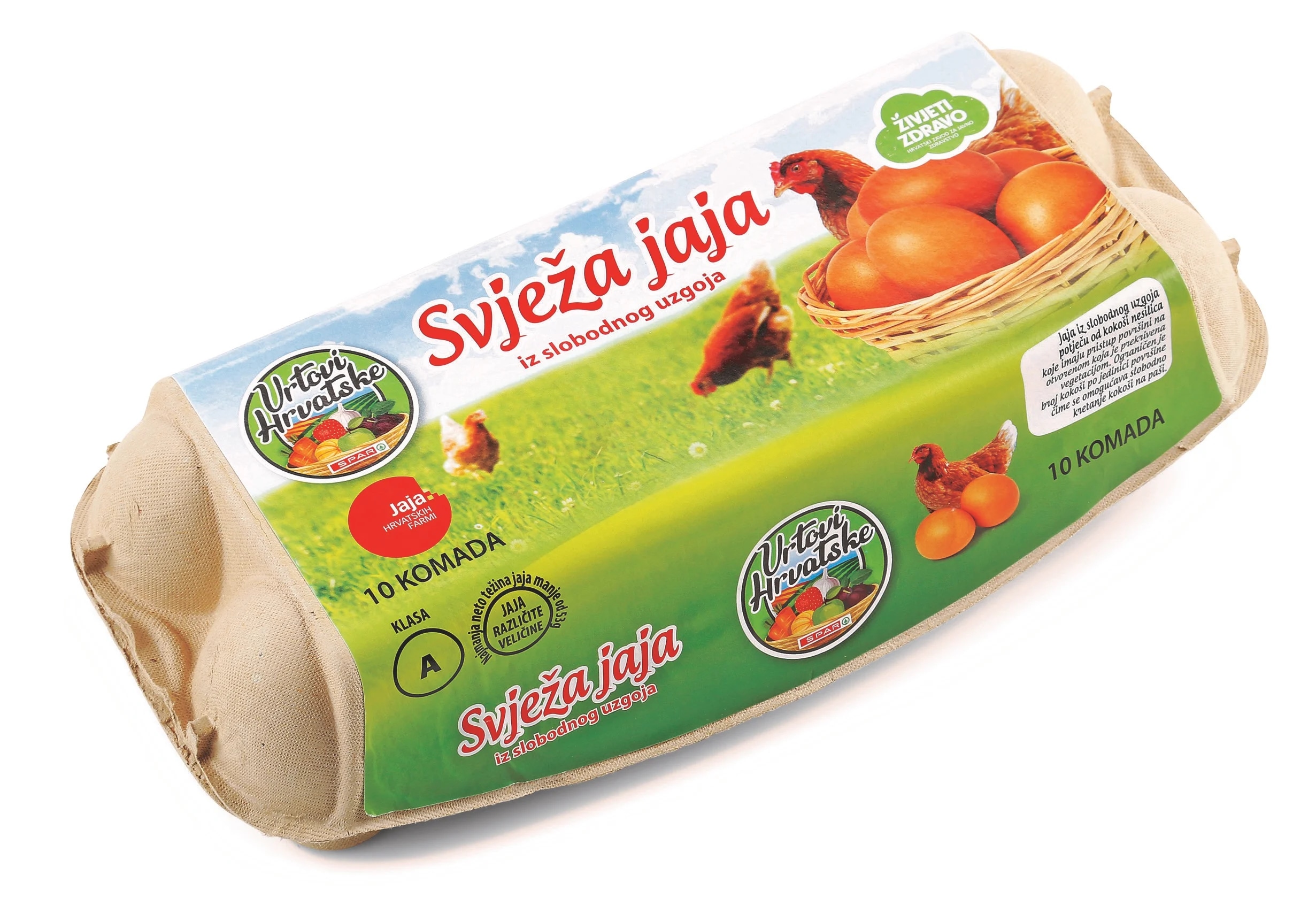 Svježa jaja iz slobodnog uzgoja 10 komada - Akcija u trgovini Spar