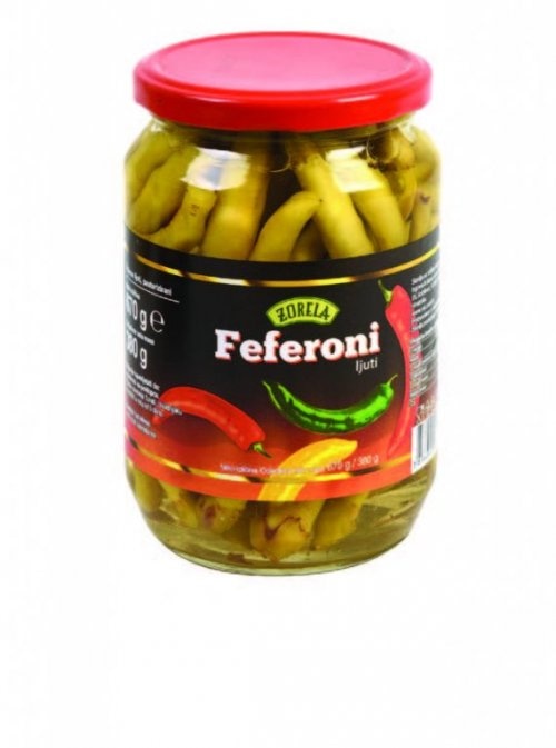 Feferoni ljuti, blagi Zorela 380 g