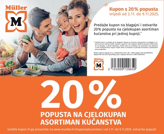 Kupon za 10% popusta na cjelokupan asortiman - Akcija u trgovini Mueller