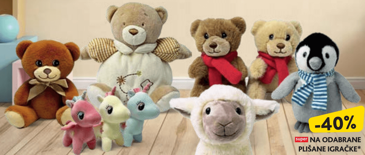 Odabrane plišane igračke - Akcija u trgovini Konzum