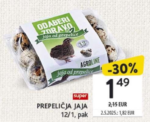Prepelicja jaja 12/1, pak