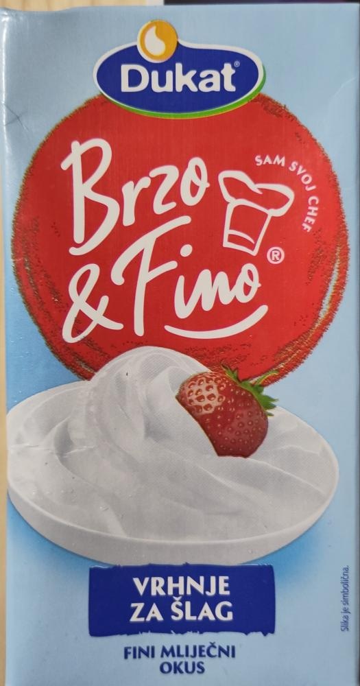 DUKAT Brzo & Fino Vrhnje za šlag 500 g - Akcija u trgovini Ribola