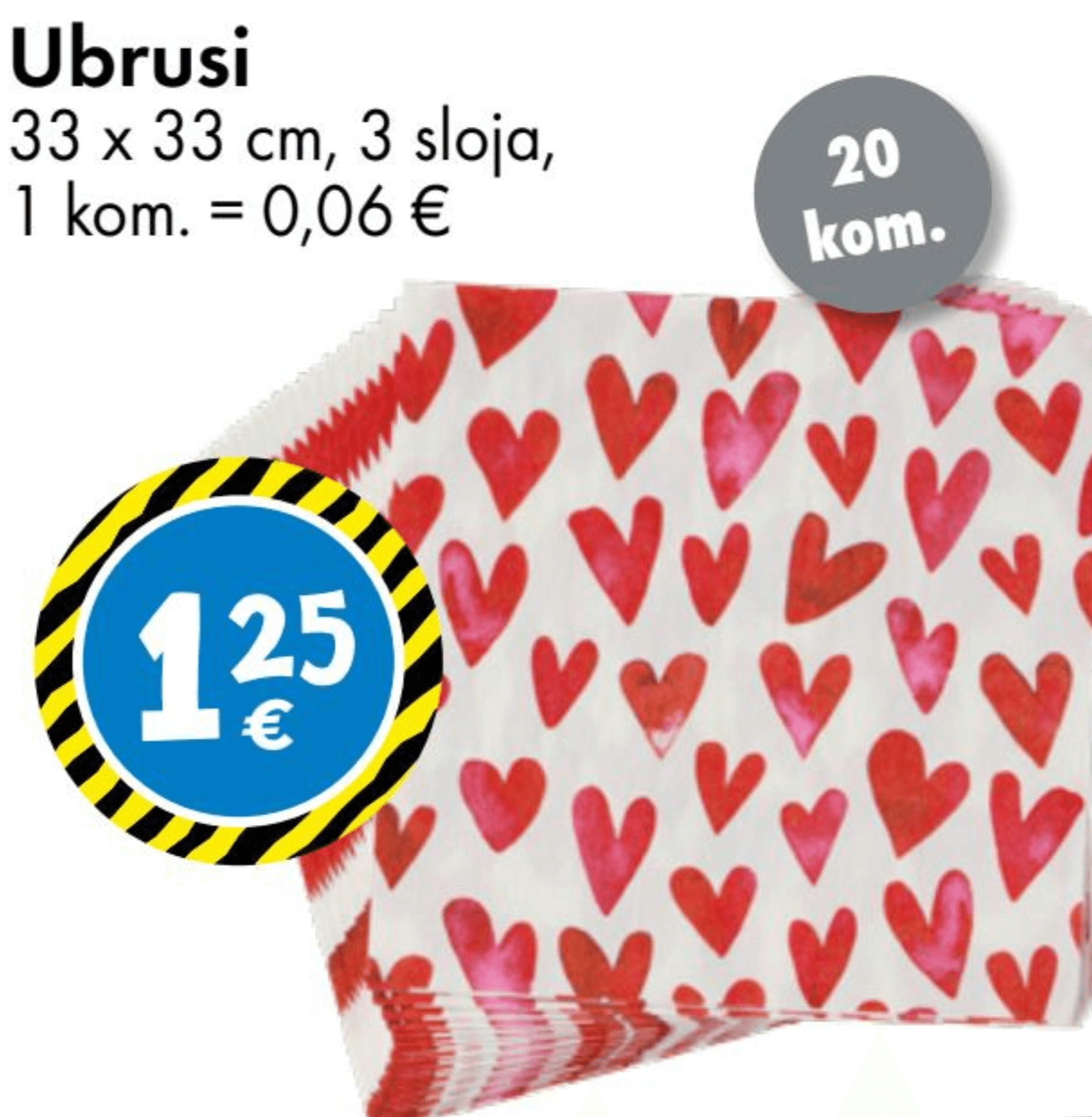 Ubrusi 20 kom. - Akcija u trgovini Tedi