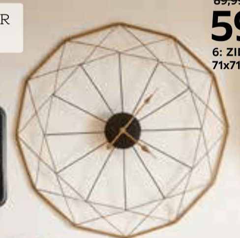 Zidni sat 71x71 cm - Akcija u trgovini Lesnina