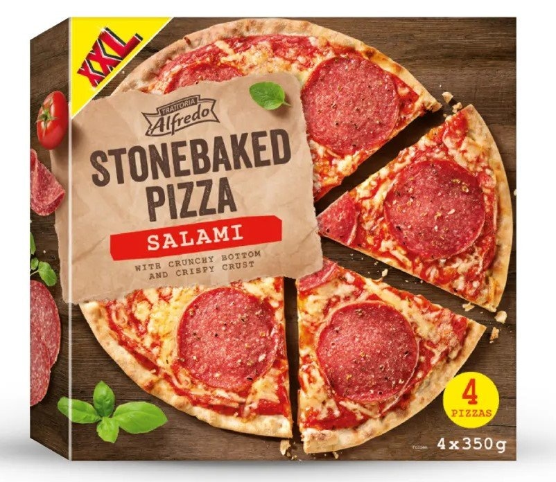 Trattoria Alfredo Pizza Salami XXL 4 x 350 g - Akcija u trgovini Lidl