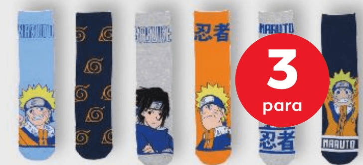 Naruto Čarape za dječake 3 para - Akcija u trgovini Kaufland
