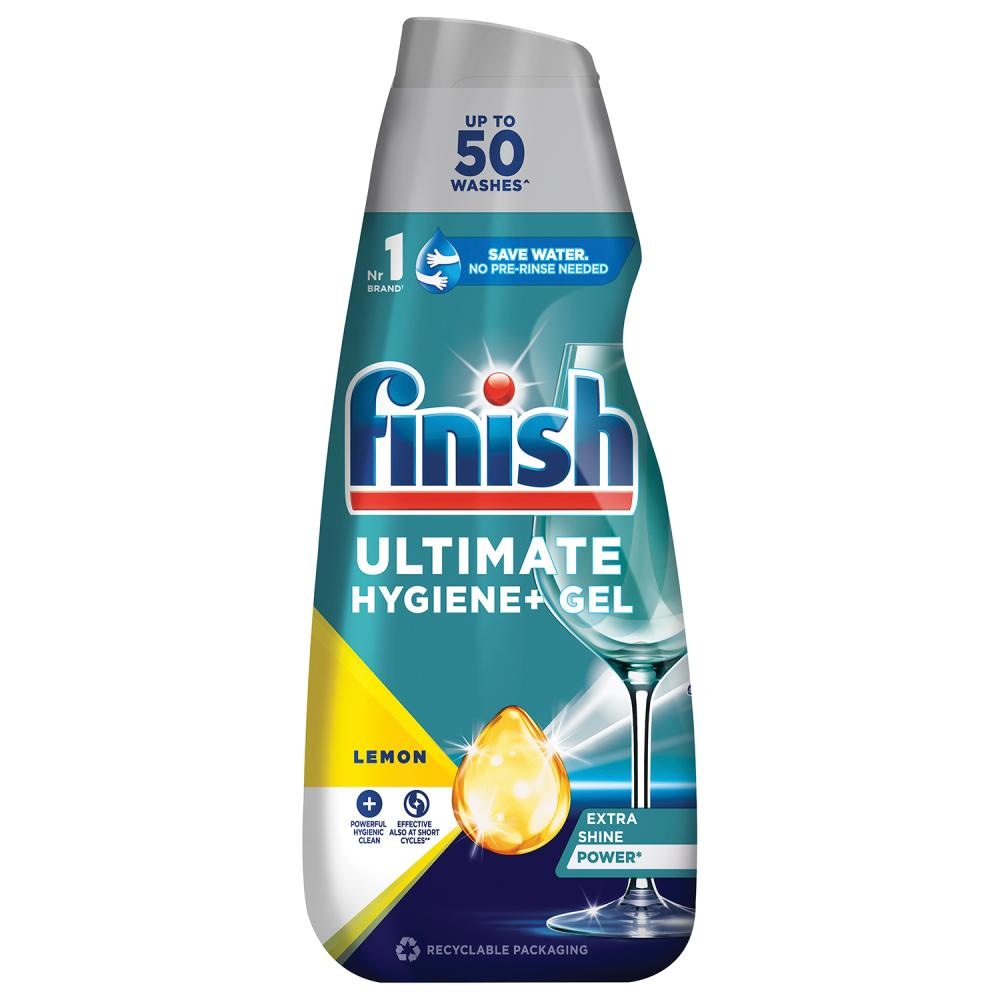 Finish Ultimate Hygiene+ gel za strojno pranje posuđa limun 1 l - Akcija u trgovini Dm
