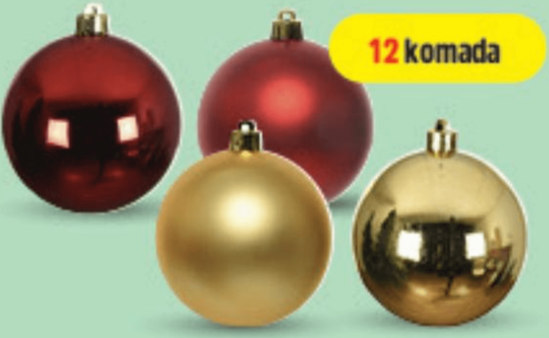 Božićne kuglice 12 komada