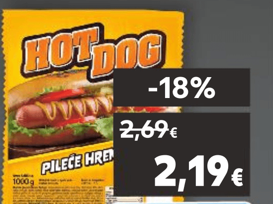 Hot Dog Pileće hrenovke 1 kg