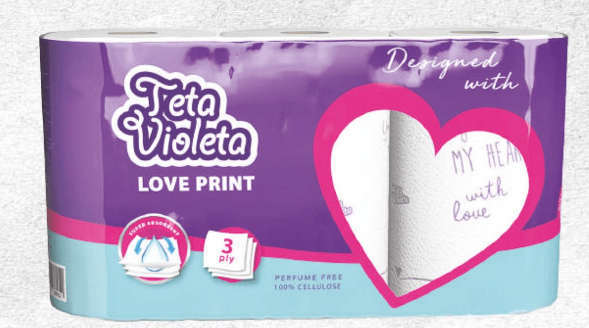 Violeta Kuhinjski ubrusi Love 3 x 60 listova - Akcija u trgovini Lidl