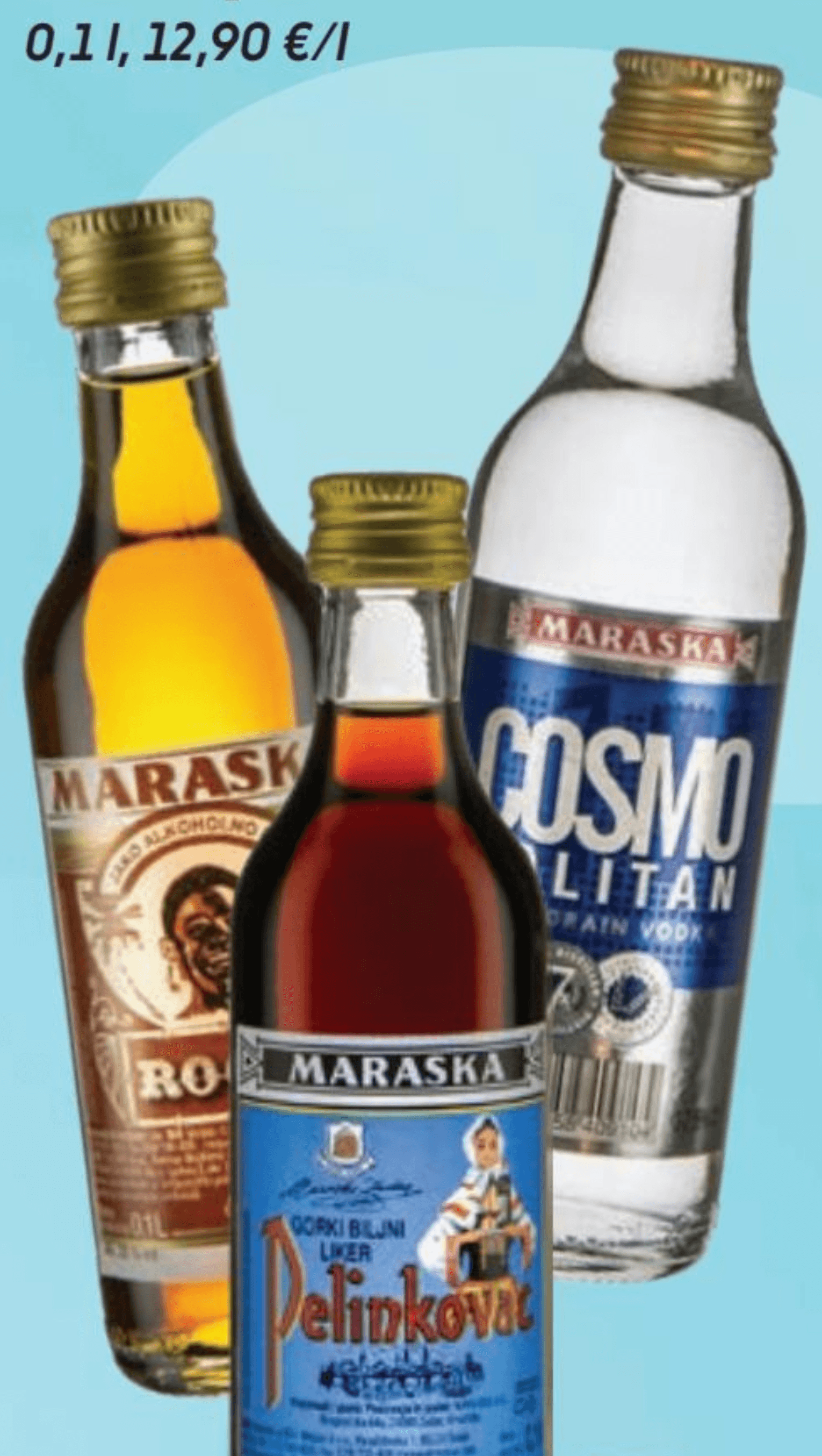 Maraska PELINKOVAC, RUM, VODKA 0,1 l