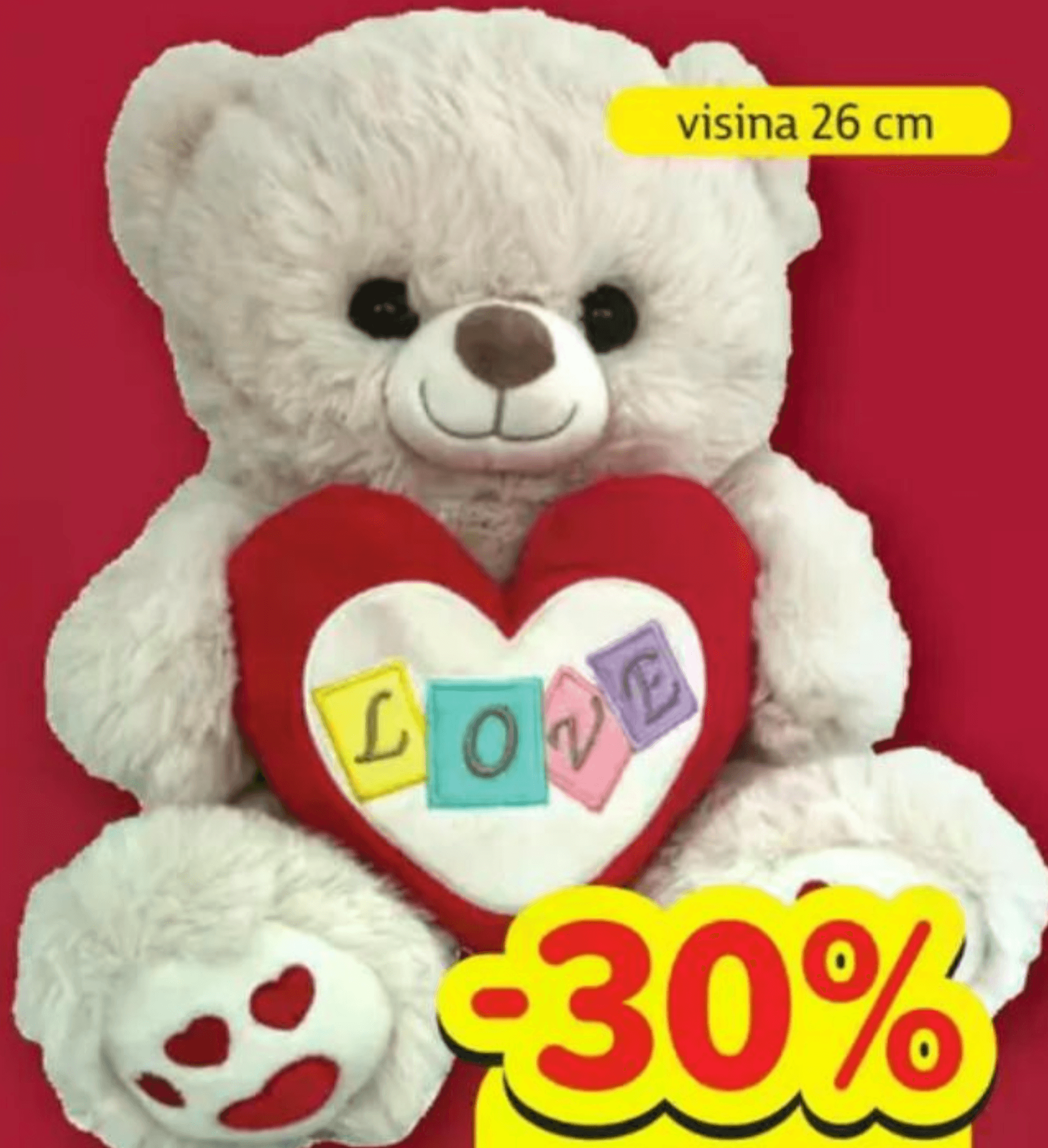 Plišani medo visina 26 cm - Akcija u trgovini Plodine