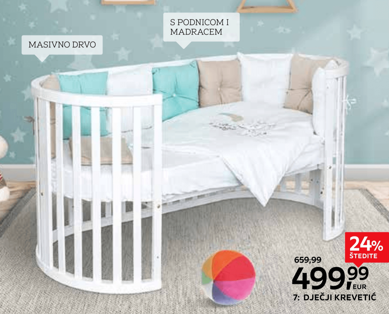 Dječji krevetić - Akcija u trgovini Lesnina