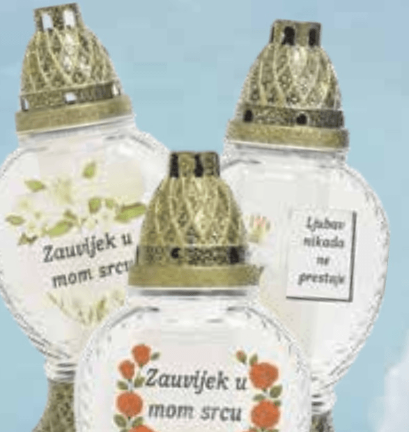 Lampion nadgrobni stakleni srce - Akcija u trgovini KTC