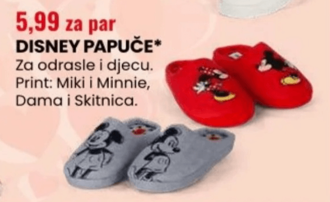 Disney papuče - Akcija u trgovini Eurospin