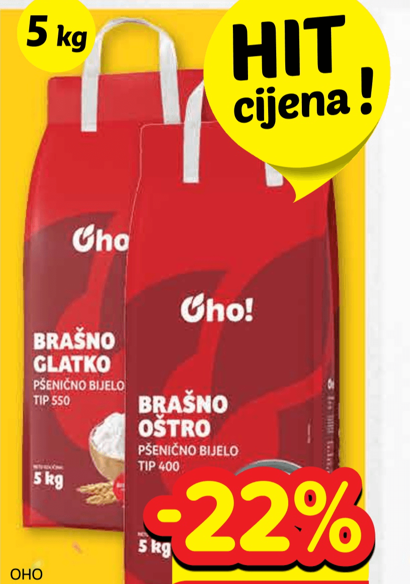 OHO Brašno glatko 5 kg - Akcija u trgovini Plodine