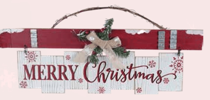 Božićna dekoracija Natpis 15x0,5x22 cm