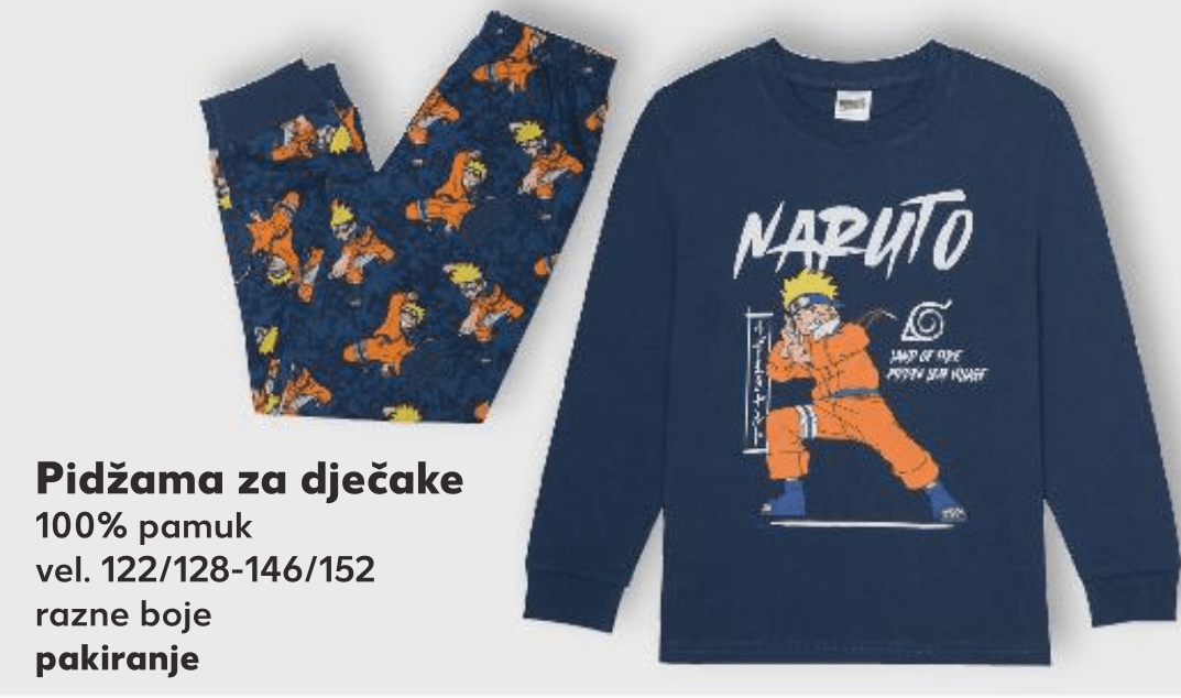 Naruto Pidžama za dječake - Akcija u trgovini Kaufland