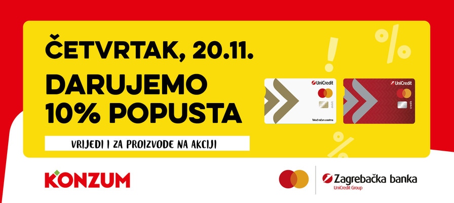 10% popusta uz Mastercard Zagrebačke banke